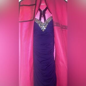 Purple sequence prom dress